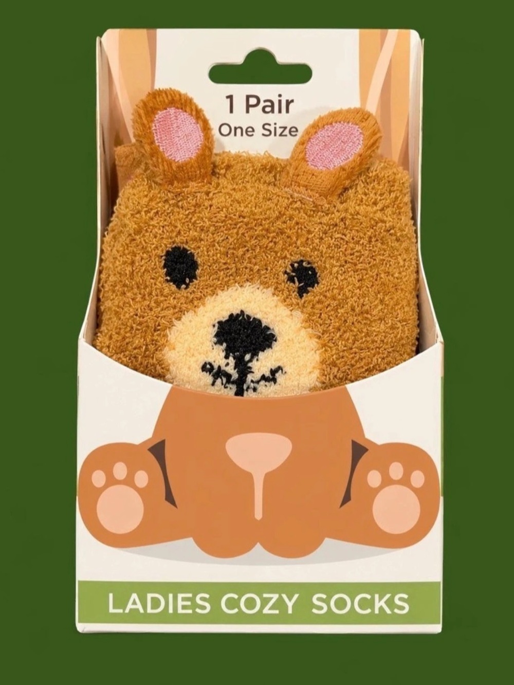 Cozy Teddy Bear Fuzzy Crew Socks